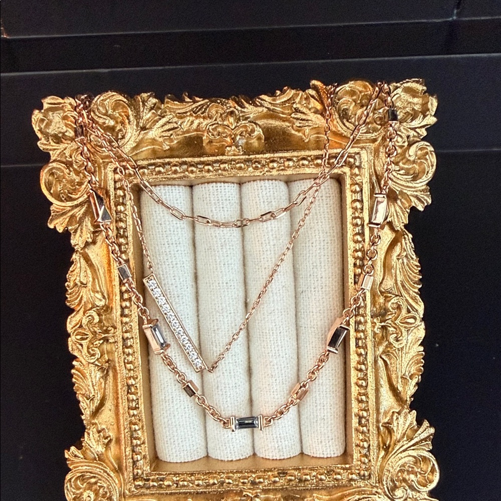 Kendra Scott Rose Gold Necklace with Clear Accents